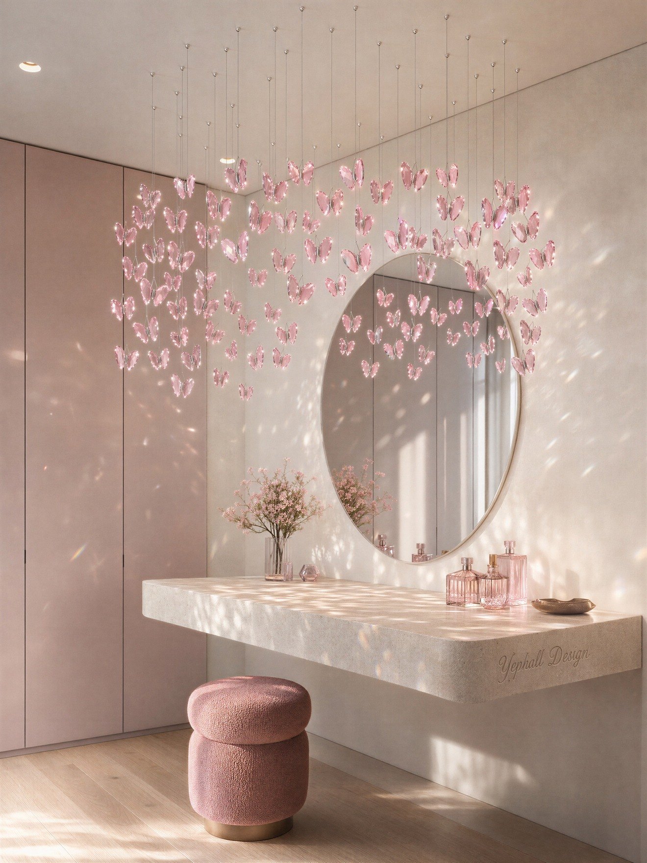 Farfalla YC197 crystal butterfly installation lighting